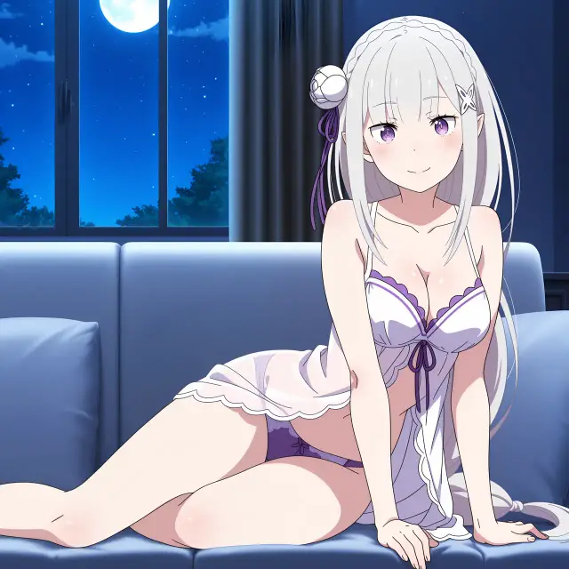 Emilia — Re Zero Kara Hajimeru Isekai Seikatsu, planche 47. ahegao, anal, big ass, big breasts, blowjob, elf