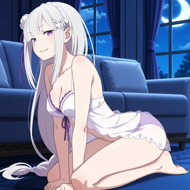 Emilia — Re Zero Kara Hajimeru Isekai Seikatsu, planche 50. ahegao, anal, big ass, big breasts, blowjob, elf