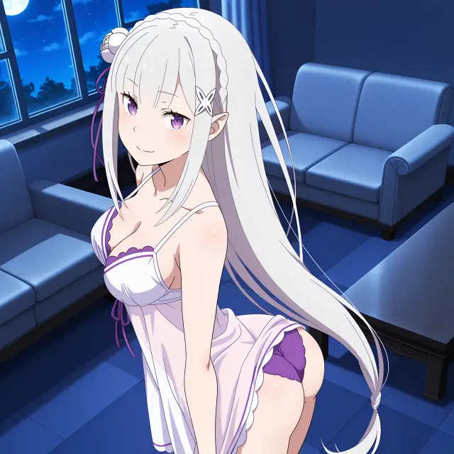 Emilia — Re Zero Kara Hajimeru Isekai Seikatsu, planche 52. ahegao, anal, big ass, big breasts, blowjob, elf