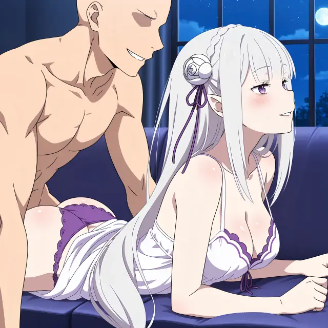 Emilia — Re Zero Kara Hajimeru Isekai Seikatsu, planche 71. ahegao, anal, big ass, big breasts, blowjob, elf