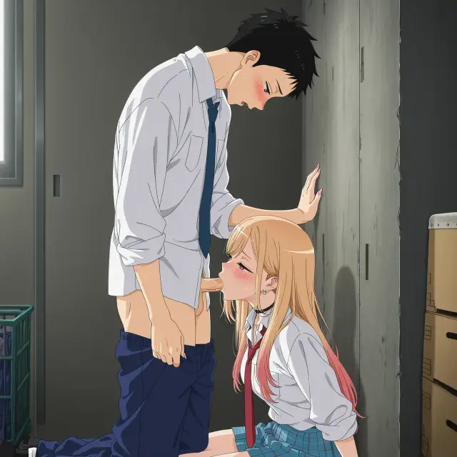 Marin Kitagawa, Wakana Gojou — Sono Bisque Doll Wa Koi O Suru, planche 7. schoolgirl uniform, sole female, classroom, schoolboy uniform, sole male