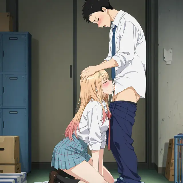 Marin Kitagawa, Wakana Gojou — Sono Bisque Doll Wa Koi O Suru, planche 21. schoolgirl uniform, sole female, classroom, schoolboy uniform, sole male