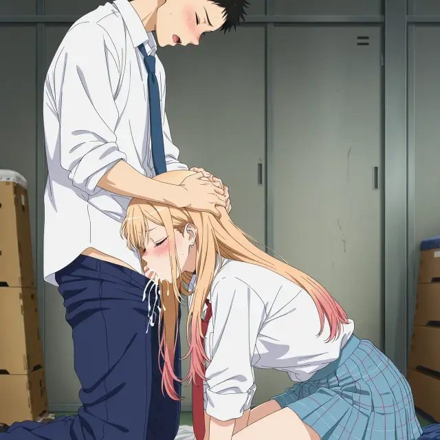 Marin Kitagawa, Wakana Gojou — Sono Bisque Doll Wa Koi O Suru, planche 23. schoolgirl uniform, sole female, classroom, schoolboy uniform, sole male