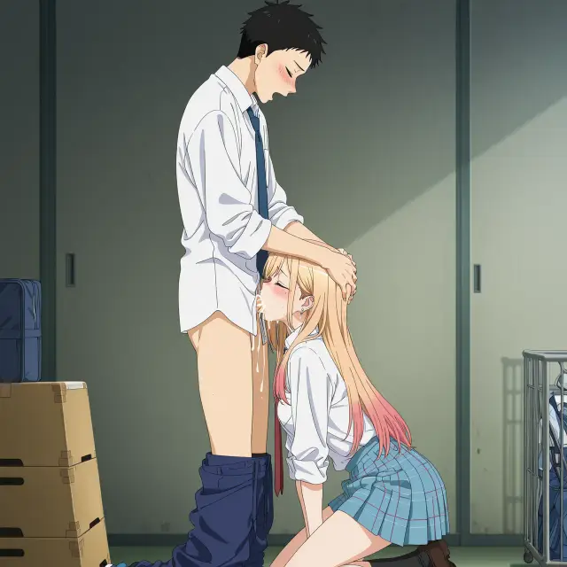 Marin Kitagawa, Wakana Gojou — Sono Bisque Doll Wa Koi O Suru, planche 24. schoolgirl uniform, sole female, classroom, schoolboy uniform, sole male
