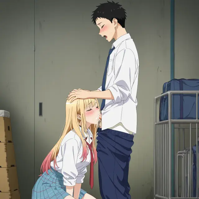 Marin Kitagawa, Wakana Gojou — Sono Bisque Doll Wa Koi O Suru, planche 25. schoolgirl uniform, sole female, classroom, schoolboy uniform, sole male