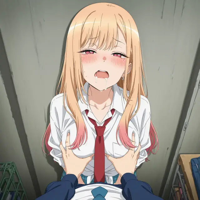 Marin Kitagawa, Wakana Gojou — Sono Bisque Doll Wa Koi O Suru, planche 33. schoolgirl uniform, sole female, classroom, schoolboy uniform, sole male