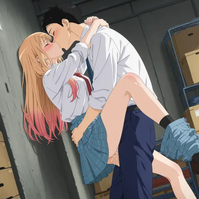 Marin Kitagawa, Wakana Gojou — Sono Bisque Doll Wa Koi O Suru, planche 63. schoolgirl uniform, sole female, classroom, schoolboy uniform, sole male