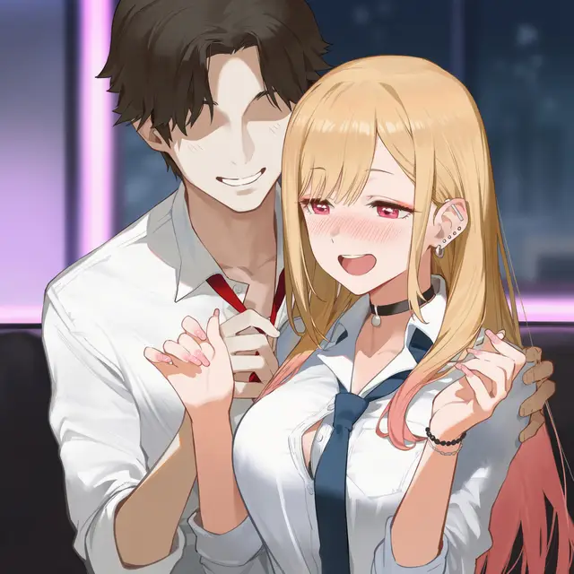 Marin Kitagawa — Sono Bisque Doll Wa Koi O Suru, planche 9. double penetration, drunk, gyaru, schoolgirl uniform, sole female, harem