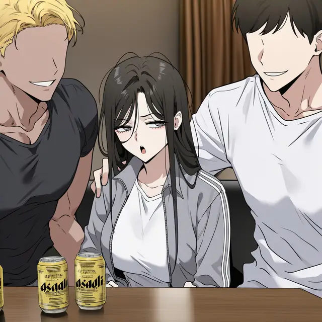 Sanghyeon Kim — Whos That Girl, planche 2. blowjob, condom, cunnilingus, double penetration, drunk, handjob