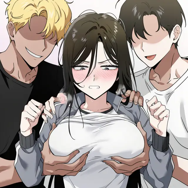 Sanghyeon Kim — Whos That Girl, planche 12. blowjob, condom, cunnilingus, double penetration, drunk, handjob