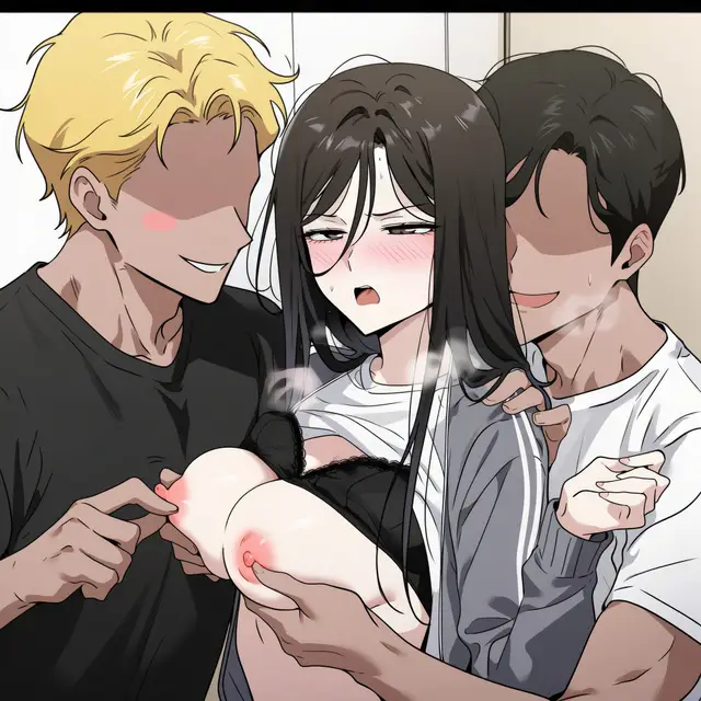 Sanghyeon Kim — Whos That Girl, planche 15. blowjob, condom, cunnilingus, double penetration, drunk, handjob
