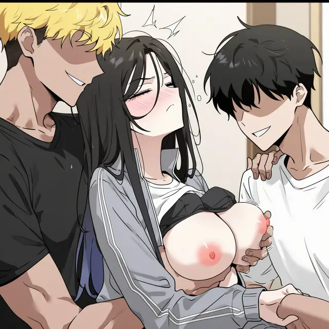 Sanghyeon Kim — Whos That Girl, planche 16. blowjob, condom, cunnilingus, double penetration, drunk, handjob