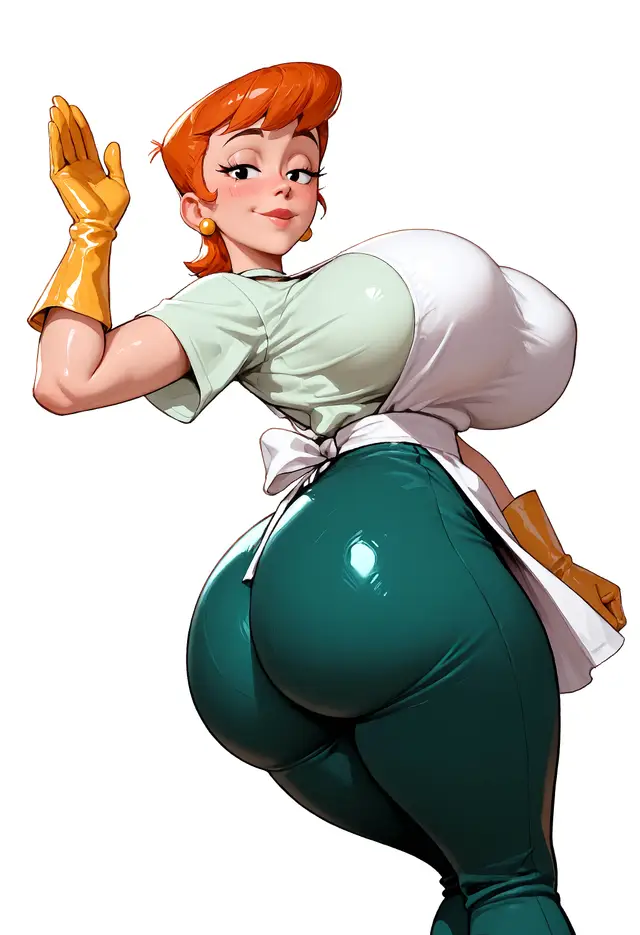 Dexters Mom (2026-06-19) — Dexters Laboratory, planche 361. apron, big ass, big breasts, gloves, makeup, milf