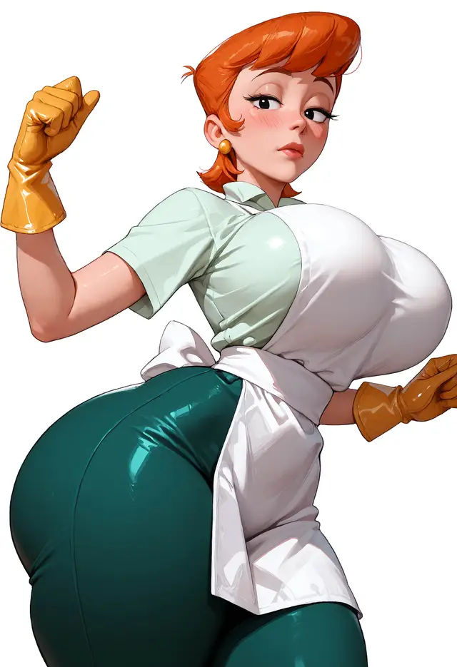 Dexters Mom (2026-06-19) — Dexters Laboratory, planche 362. apron, big ass, big breasts, gloves, makeup, milf