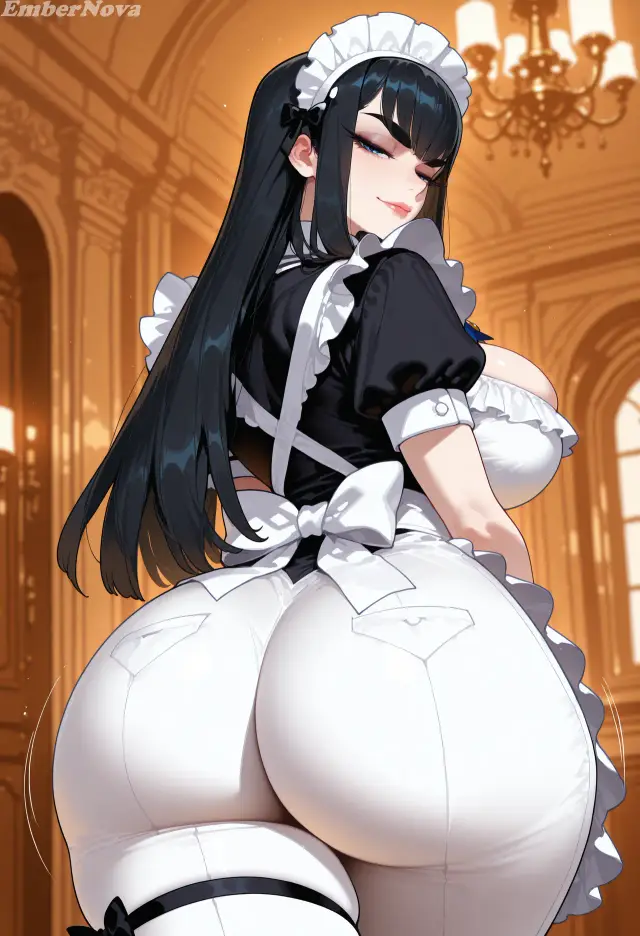 Satsuki Kiryuuin — Kill la Kill, planche 31. apron, maid, sole female, very long hair