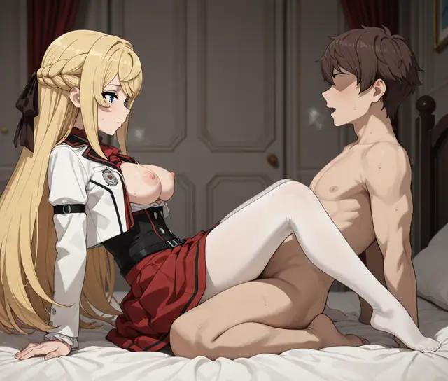 Ariel Anemoi Asura — Mushoku Tensei, planche 151. ahegao, leg lock, pantyhose, schoolgirl uniform