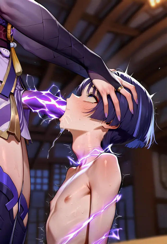 Raiden Shogun, Scaramouche — Genshin Impact, planche 54. femdom, handjob, painted nails, penis enlargement, sole dickgirl, sole female