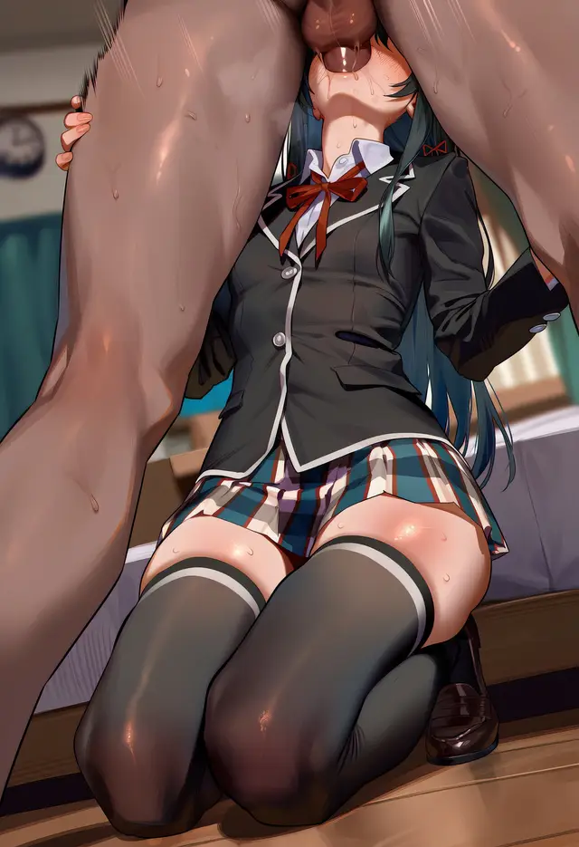 Yukino Yukinoshita (Oregairu) — Yahari Ore no Seishun Love Come Wa Machigatteiru, planche 7. ahegao, anal, anal intercourse, blowjob, cumflation, double penetration