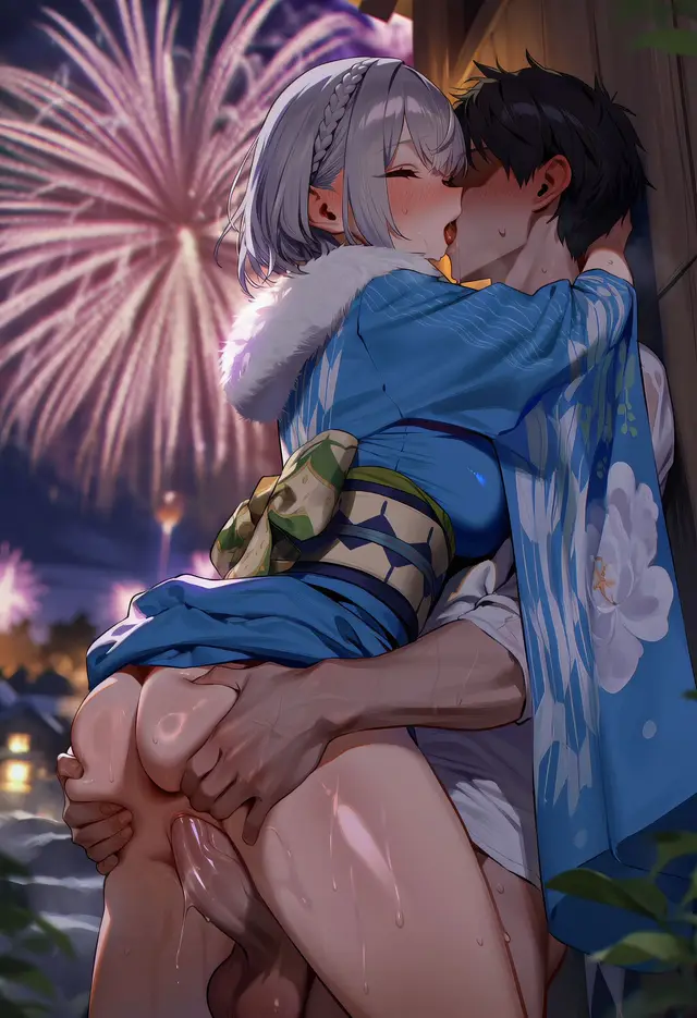 Shirogane Noel — Hololive, planche 87. ahegao, big breasts, blowjob, kissing, nakadashi, sole female