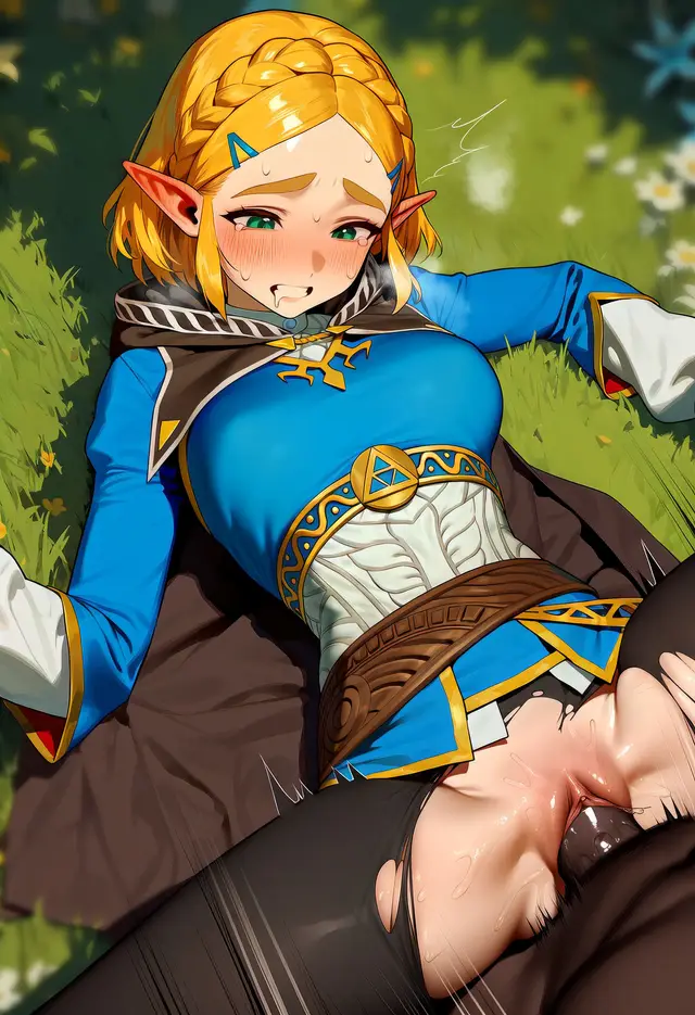 Princess Zelda — The Legend of Zelda, planche 17. anal, anal intercourse, blowjob, deepthroat, elf, fingering