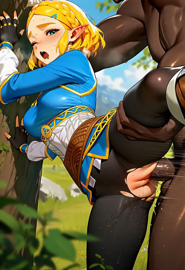 Princess Zelda — The Legend of Zelda, planche 22. anal, anal intercourse, blowjob, deepthroat, elf, fingering