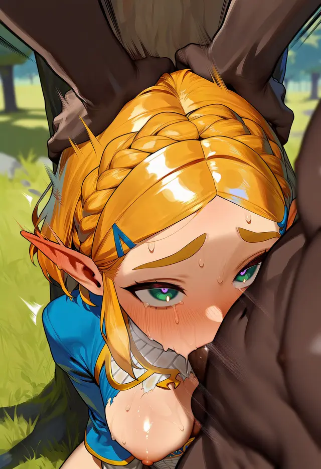 Princess Zelda — The Legend of Zelda, planche 53. anal, anal intercourse, blowjob, deepthroat, elf, fingering