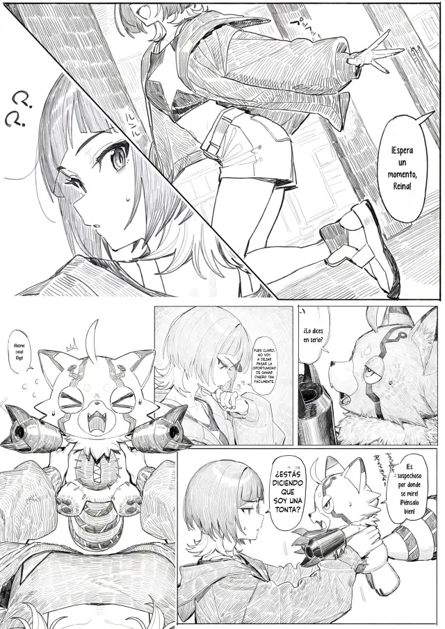 Reina Sakuya — Digimon, planche 3. blowjob, cockslapping, nakadashi, nipple stimulation, sole female, sweating