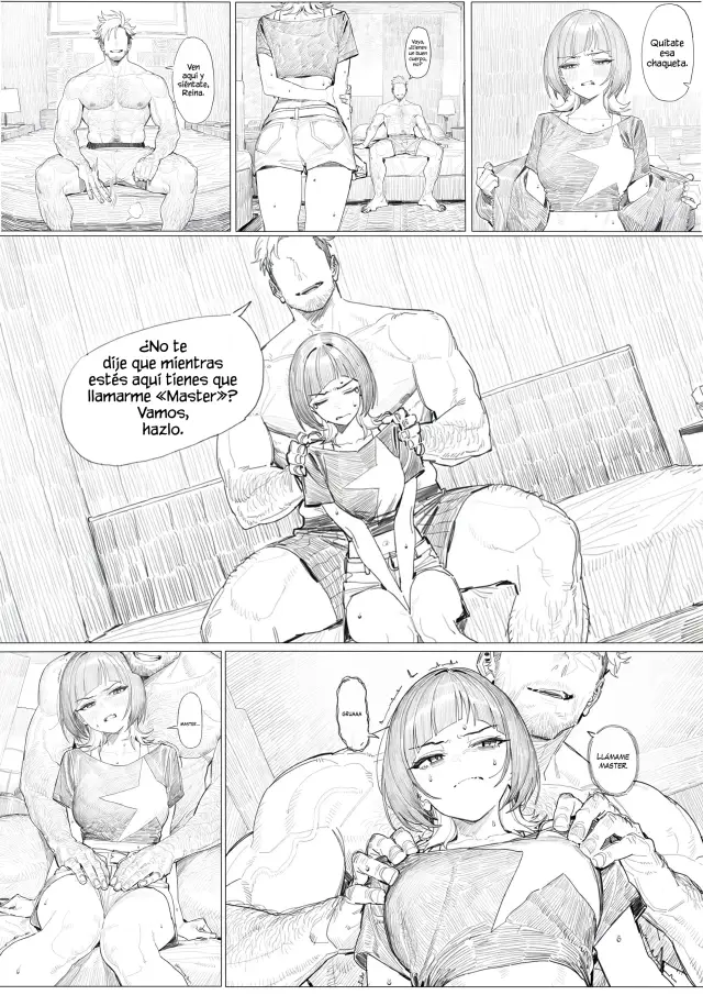 Reina Sakuya — Digimon, planche 14. blowjob, cockslapping, nakadashi, nipple stimulation, sole female, sweating