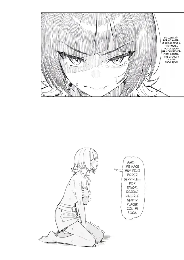 Reina Sakuya — Digimon, planche 24. blowjob, cockslapping, nakadashi, nipple stimulation, sole female, sweating