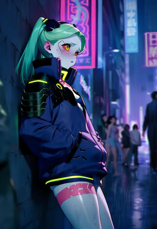 David Martinez, Rebecca — Cyberpunk, planche 2. ahegao, anal, anal intercourse, blowjob, dark sclera, nakadashi